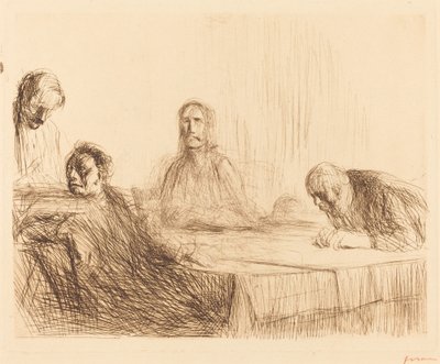 Het avondmaal in Emmaüs (tweede plaat) door Jean Louis Forain