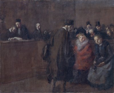 De rechtszaal scène de tribunal, 1910 door Jean Louis Forain