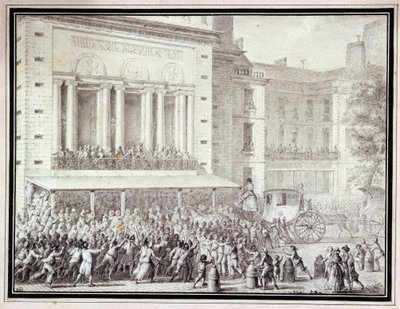 Het volk sluit de deuren van de Opera: 12 juli door Jean Louis the Younger Prieur