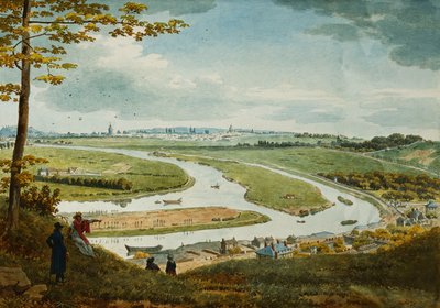 Een uitzicht op Parijs en de Seine vanuit Saint-Cloud door Jean Lubin Vauzelle