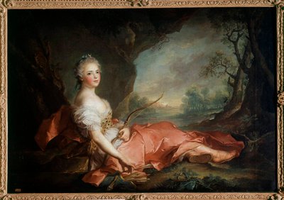 Portret van Madame Adelaide van Frankrijk (1732-1799) als Diana, dochter van Lodewijk XV door Jean Marc Nattier