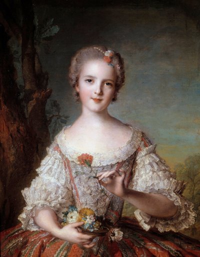Portret van Madame Louise van Frankrijk (1737-1787) dochter van koning Lodewijk XV door Jean Marc Nattier