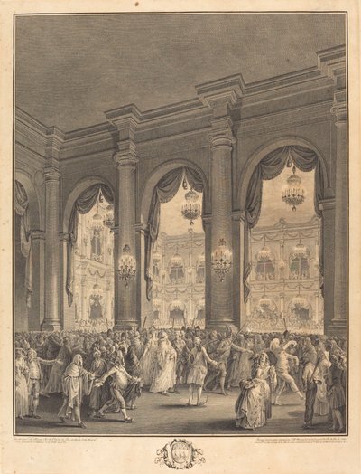 Het gemaskerde bal door Jean Michel Moreau