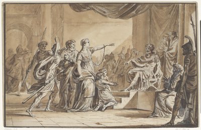 Sabinus en Epponina door Vespasianus veroordeeld door Jean Michel Moreau