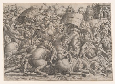 Slag voor Troje, 1535-55 door Jean Mignon