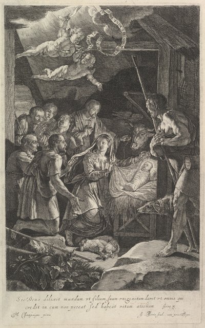De aanbidding van de herders door Jean Morin