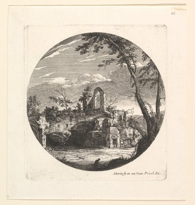 De ruïnes op de achtergrond door Jean Morin