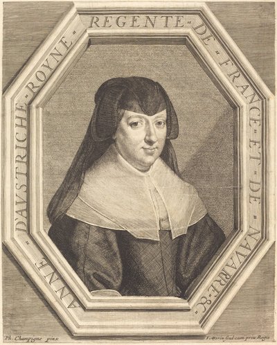 Anna van Oostenrijk door Jean Morin after Philippe de Champaigne