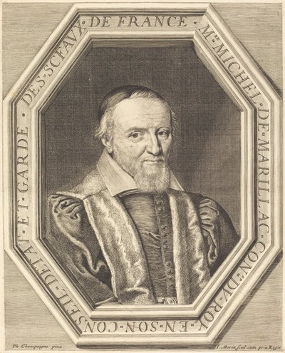 Michel de Marillac door Jean Morin after Philippe de Champaigne