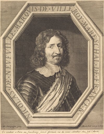 Nicholas de Neufville, markies de Villeroy door Jean Morin after Philippe de Champaigne