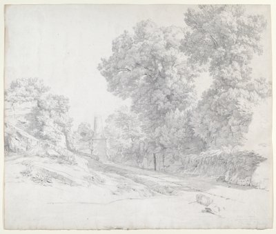 Eiken langs de Via Appia bij Albano door Jean Paul Flandrin
