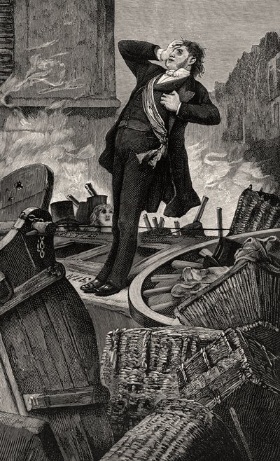 Dood van Baudin - illustratie uit Histoire d’un crime door Jean Paul Laurens
