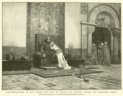 Excommunicatie van koning Robert de Vrome van Frankrijk voor het trouwen binnen de verboden grenzen door Jean Paul Laurens
