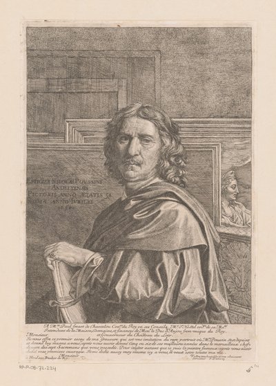Portret van Nicolas Poussin door Jean Pesne