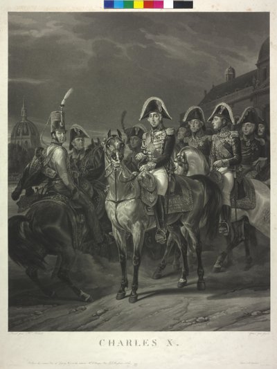 Koning van Frankrijk Karel X door Jean Pierre Marie Jazet