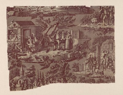 La Noce de Campagne (De plattelandsbruiloft) (Meubelstof) door Jean Pierre Marie Jazet