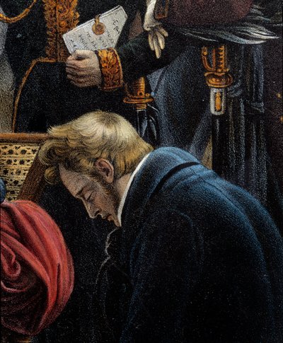 De dood van Napoleon, 5/05/1821 op Sint-Helena (detail) door Jean Pierre Marie Jazet
