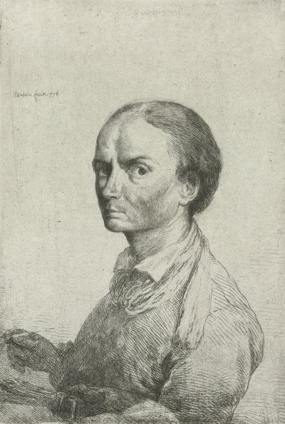 Zelfportret van Jean Pierre Norblin de la Gourdaine door Jean Pierre Norblin de La Gourdaine