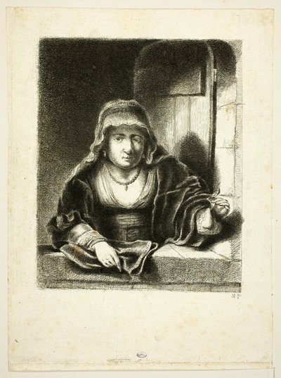 Vrouw bij een Raam door Jean Pierre Norblin de La Gourdaine