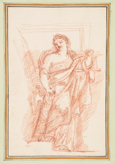 Allegorische figuur van Justitia met fasces door Jean Robert Ango