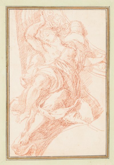 Plafonddetail van figuur en decoratief motief door Jean Robert Ango