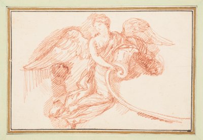 Gevleugelde vrouwelijke figuur met decoratieve rol door Jean Robert Ango