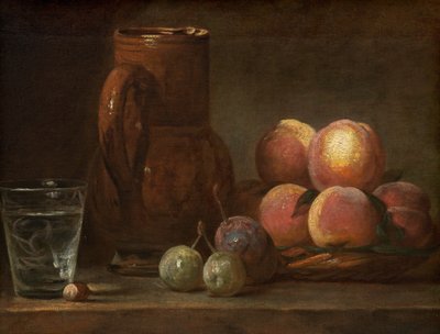 Fruit, Kan en een Glas, ca. 1726-1728 door Jean Baptiste Simeon Chardin
