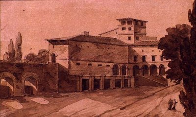 Uitzicht op een Italiaanse stad door Jean Thomas Thibault