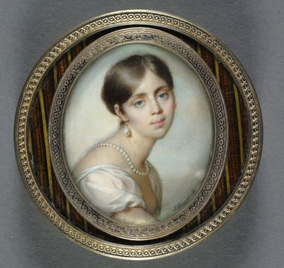 Portret van een jonge vrouw in het wit, 1805 door Jean Urbain Guerin