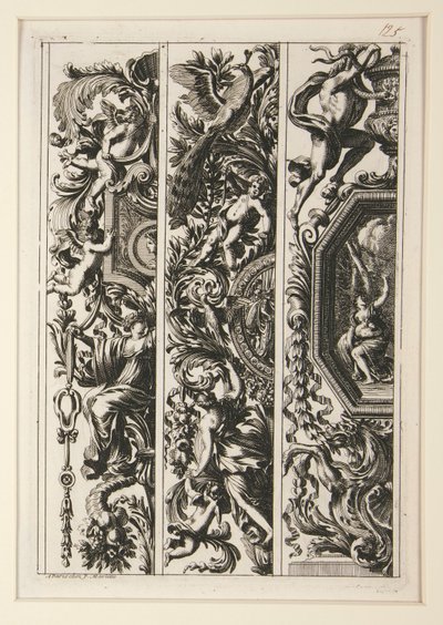 Grotesken en Moresken op de Romeinse manier (6) door Jean le Pautre