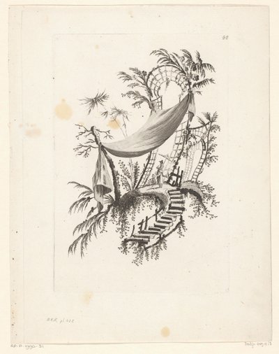 Figuur met parasol onder tent door Jeanne Deny