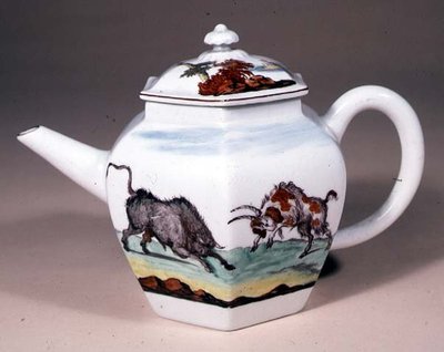 Chelsea theepot, ca. 1755 door Jefferyes Hammett ONeale