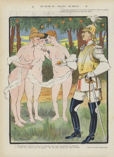De muzen van Roland van Berlijn. Illustratie voor Le Rire door Jehan Testevuide