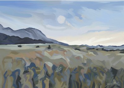 Abstract berglandschap door Jenna Alheit
