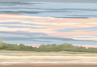 Rustige pastelkleurige horizon door Jenna Alheit