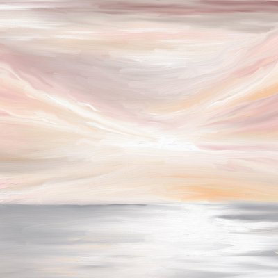 Rustig pastelkleurig uitzicht op zee door Jenna Alheit
