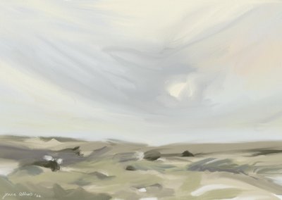 Landschap met een serene hemel door Jenna Alheit