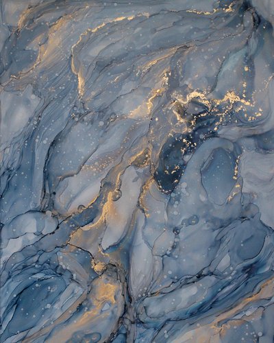 Rustig blauw en goud door Jenny Nielsen