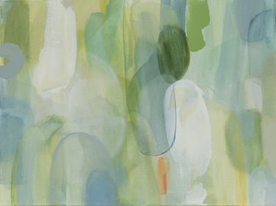 Groen Blauw Abstract door Jenny Westenhofer