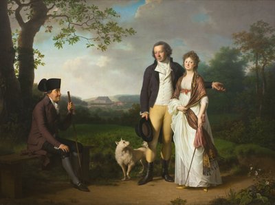 Niels Ryberg met zijn Zoon Johan Christian en zijn Schoondochter Engelke, geboren Falbe door Jens Juel