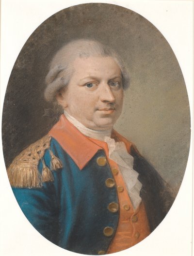 Portret van fabrieksmeester en commandant-kapitein Henrik Gerner. Ovaal, driekwart profiel naar rechts door Jens Juel