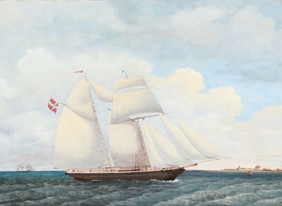 The schooner "Adolphine" door Jens Thielsen Locher