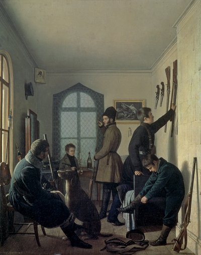 Voorbereidingen voor de Jacht, 1836 door Jevgraf Fiodorovitch Krendovsky