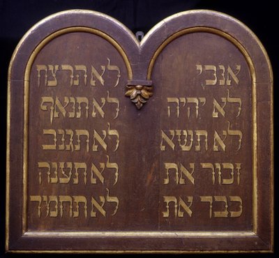 Tafel van de Wet of Decaloog. Synagoge van Bergheim (Elzas). 19e eeuw door Jewish School