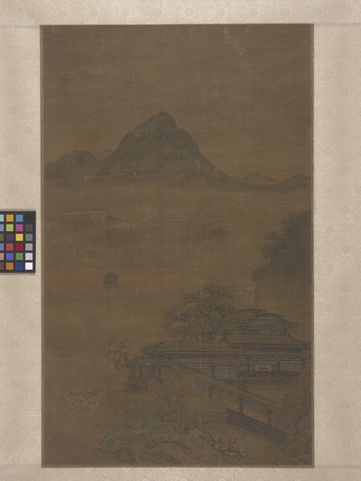 Paleispaviljoens in lentemist door Jiang Yuan