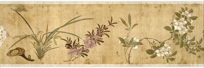 Honderd bloemen, begin 17e eeuw (geschilderde zijde) (detail) door Jiayan Chen