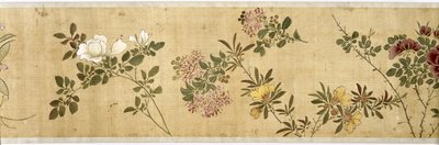 Honderd bloemen, begin 17e eeuw (geschilderde zijde) (detail) door Jiayan Chen
