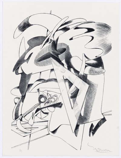 Abstractie met driehoek door Jim Monson
