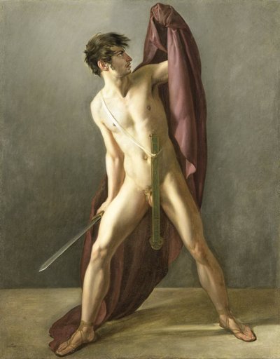 Krijger met getrokken zwaard door Joannes Echarius Carolus Alberti