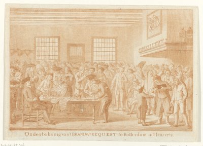 Ondertekening van het Brandewijn Request te Rotterdam, 1785 door Joannes Hulstkamp (attributed to)